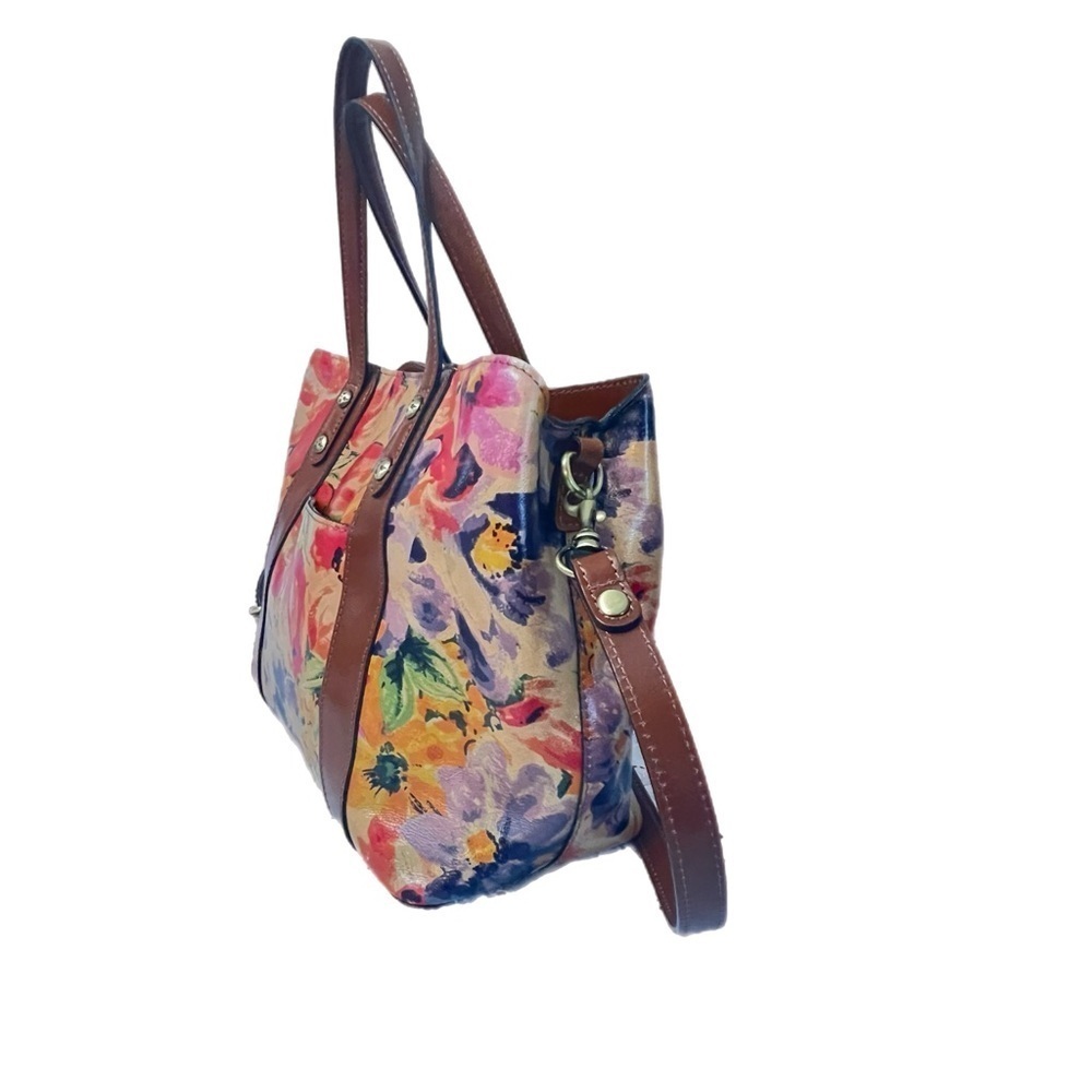 Patricia Nash Darby Medium Leather Tote Bag Purse Rain Forest - Picture 4 of 8